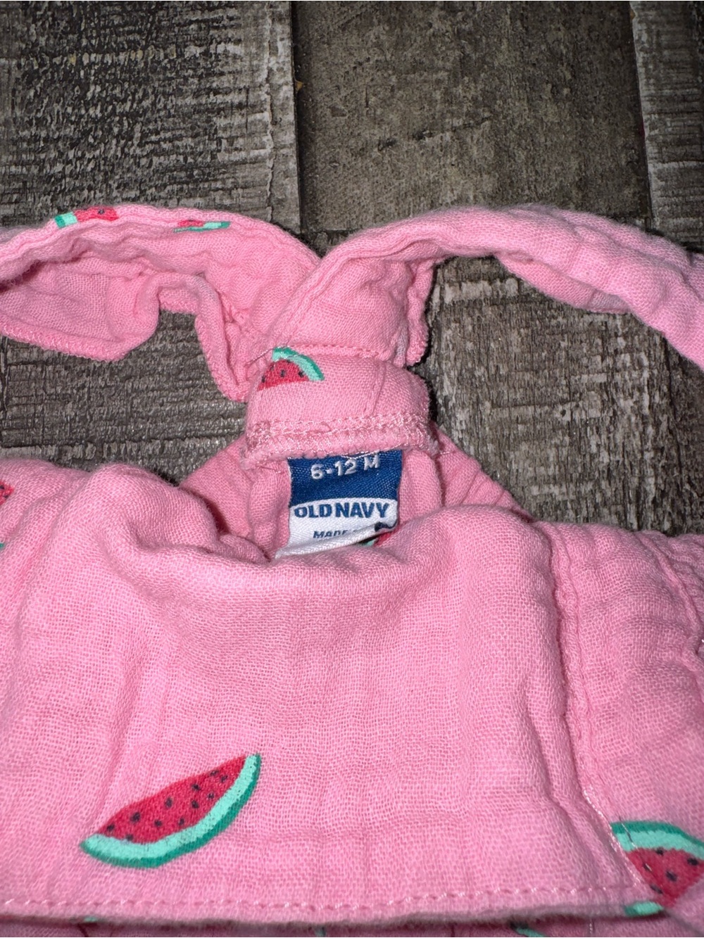 Old Navy Pink Watermelon Ruffle Baby Romper - Picture 3 of 3